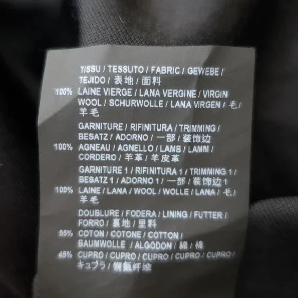 Saint Laurent Teddy Bomber Jacket Navy/Black Leather-Trimmed Wool Size 52 - Picture 6 of 7